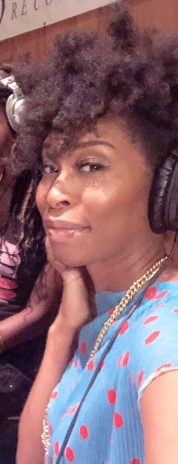 Sheri Hauck in a recording session at Record Plant Studios in Hollywood.
