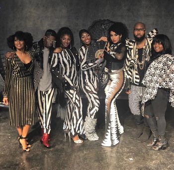 Sheri Hauck with music duo Louis York, The Shindellas, and fashion designer Brea Stinson after wrapping their live video shoot.
