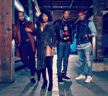 L-R: Patrick Morgan (of Creative Socialite Group), Sheri Hauck, Cedric Smith (DJ C-Lo), Deshun Smith (photographer) -Promo shot by Deshun Smith
