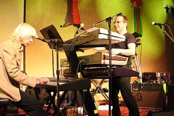 Cars keyman Greg Hawkes and Drew splitting time...gotta love this gig!
