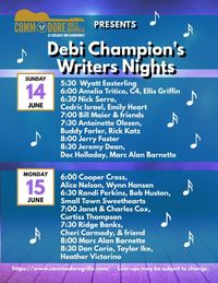 Debi Champion’s Writers Night at the Commodore Grille