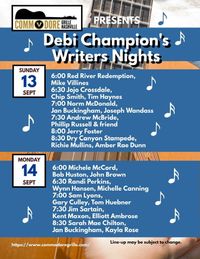 Debi Champion’s Writers Nights at The Commodore Grille