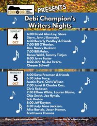 Debi Champion’s Writers Night at Commodore Grille