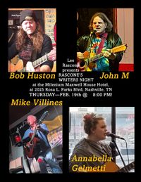 Lee Rascone’s Songwriter Night at Maxwell House, 8 pm round