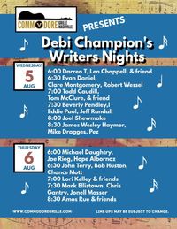 Debi Champion’s Writers Night at Commodore Grille