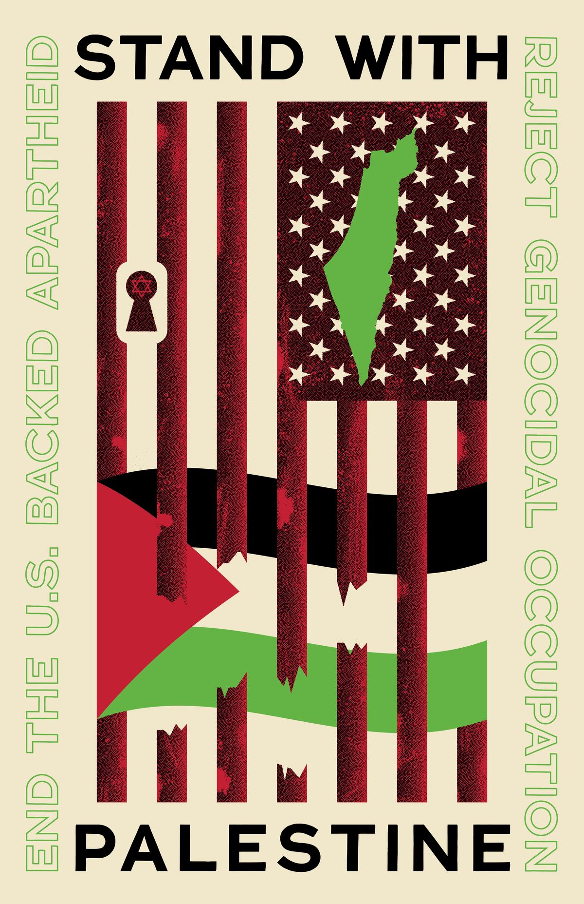 I Stand with Palestine Riso Poster