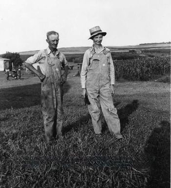 Dave and Paul's parents, Simon and Kate, on the farm in Snuff, circa 1953
