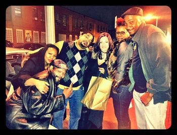 photo op in the street with Sevon, Anonamas, Maurice, JB, Muva, & Bangla
