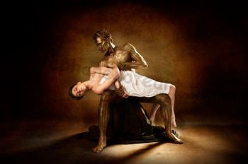 Rodin Claudel Ad Campaign, Les Grands Ballets Canadiens de Montréal, 2011. Photographed by Damian Siqueiros. Make up by Stéphane Côté. Dancers:  Émilie Durville and Marcin Kaczorowski
