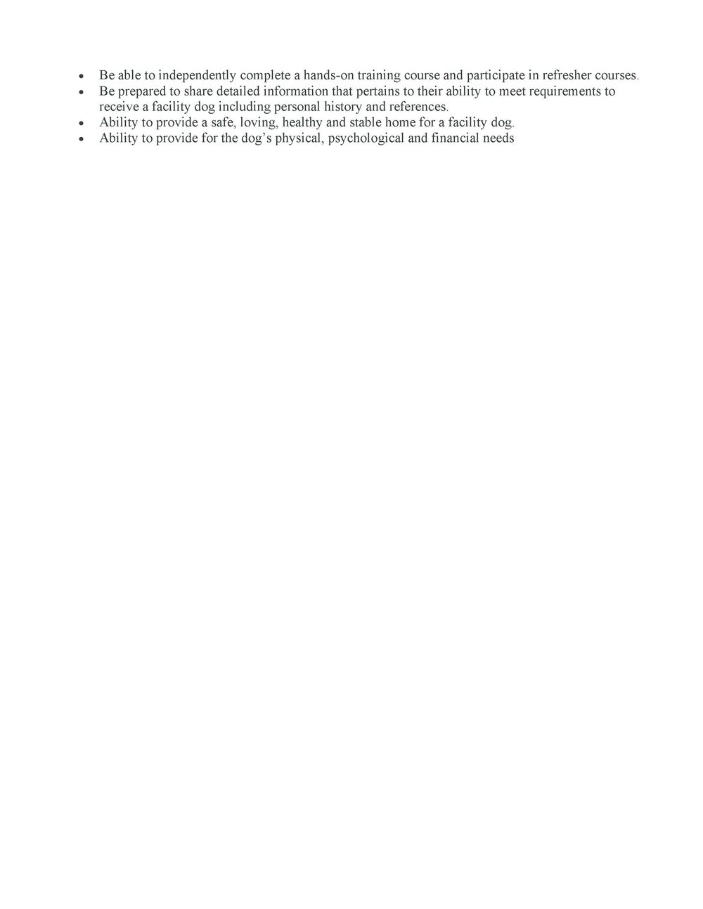 Facility Dog Information