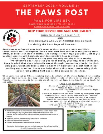 September Paws Post - Volume 14 - Page 1