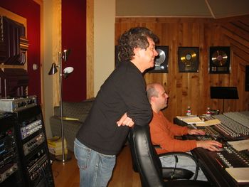 Sharing a light moment with whoever is out there through the looking glass, in the studio.
