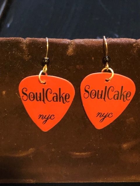 SoulCake Guitar Pic Earrings Red and Black
