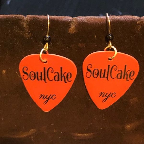 SoulCake Guitar Pic Earrings Red and Black