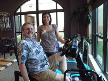 Jack with Melissa in physical therapy
