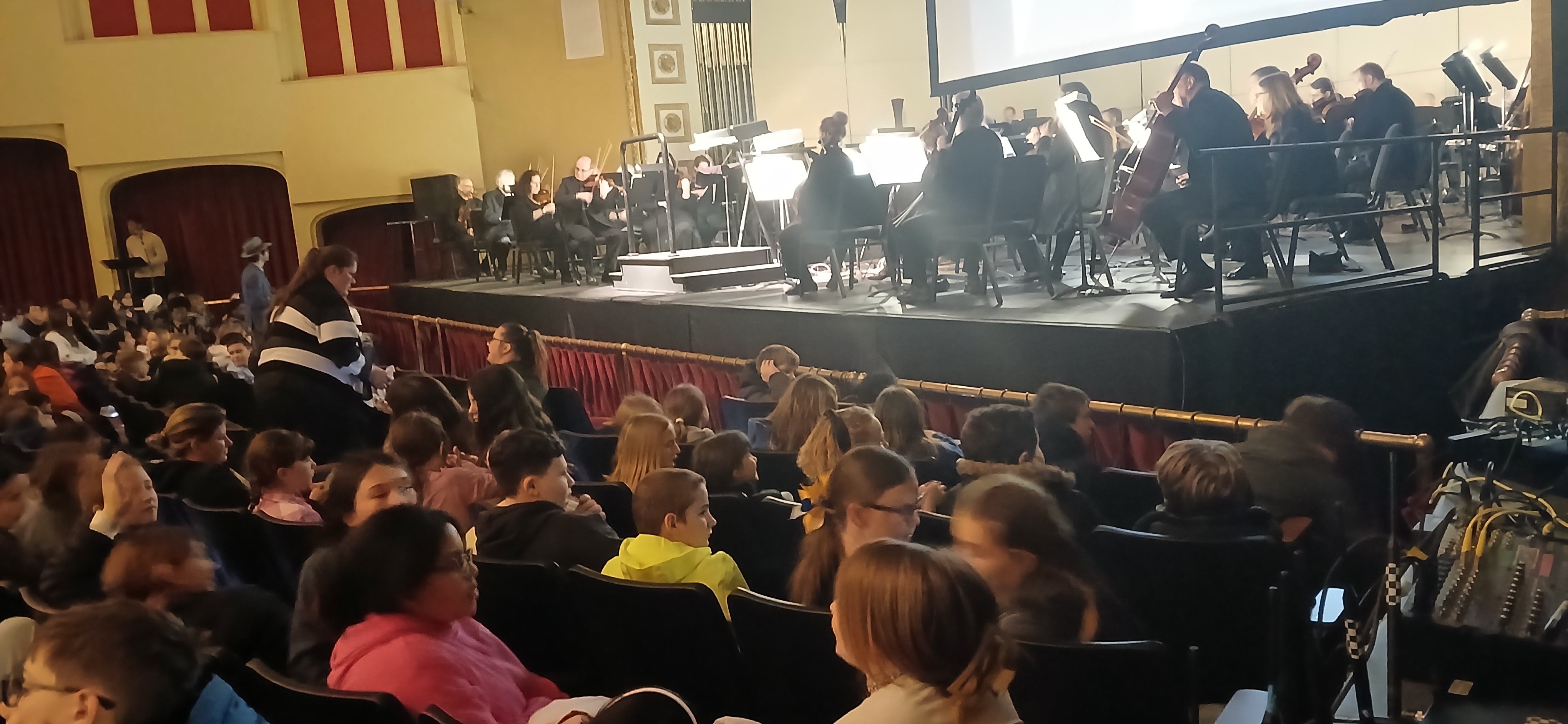 The Binghamton Philharmonic performing for an audience of children.
