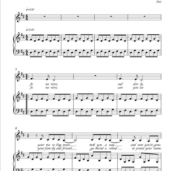 Jenavieve Piano Sheet Music