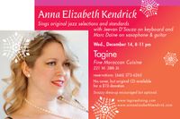 Anna Elizabeth Kendrick sings jazz/pop @ Tagine!