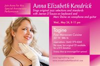 Anna Elizabeth Kendrick sings jazz/pop @ Tagine!