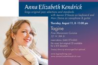 Anna Elizabeth Kendrick sings jazz/pop @ Tagine