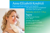 Anna Elizabeth Kendrick sings jazz/pop @ Tagine
