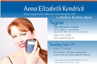 Anna Elizabeth Kendrick sings jazz/pop with the Wolfson Brothers Band