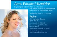 Anna Elizabeth Kendrick sings jazz/pop @ Tagine