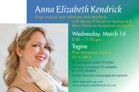 Anna Elizabeth Kendrick sings jazz/pop @ Tagine