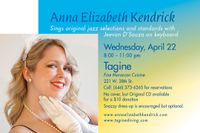 Anna Elizabeth Kendrick Sings jazz/pop with Jeevan D'Souza as a duo