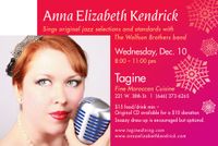 Anna Elizabeth Kendrick sings jazz/pop @ Tagine with the Wolfson Brothers band