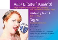 Anna Elizabeth Kendrick sings jazz/pop @ Tagine with the Wolfson Brothers band