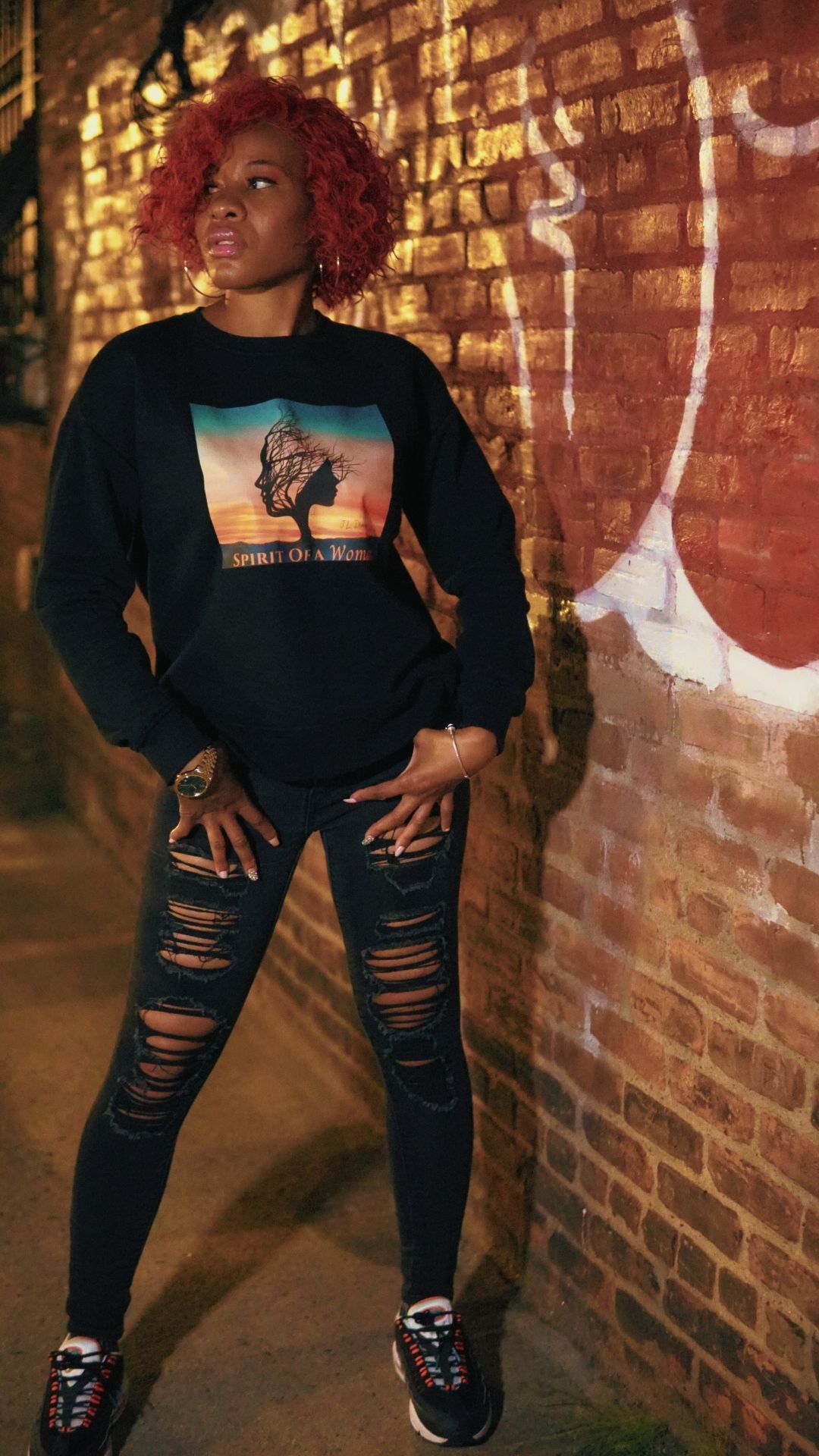 Spirit Of A Woman Sweatshirt - Black