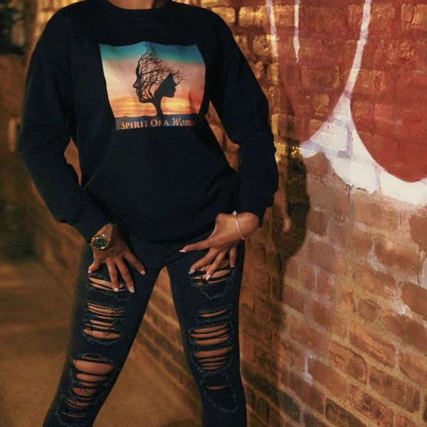 Spirit Of A Woman Sweatshirt - Black