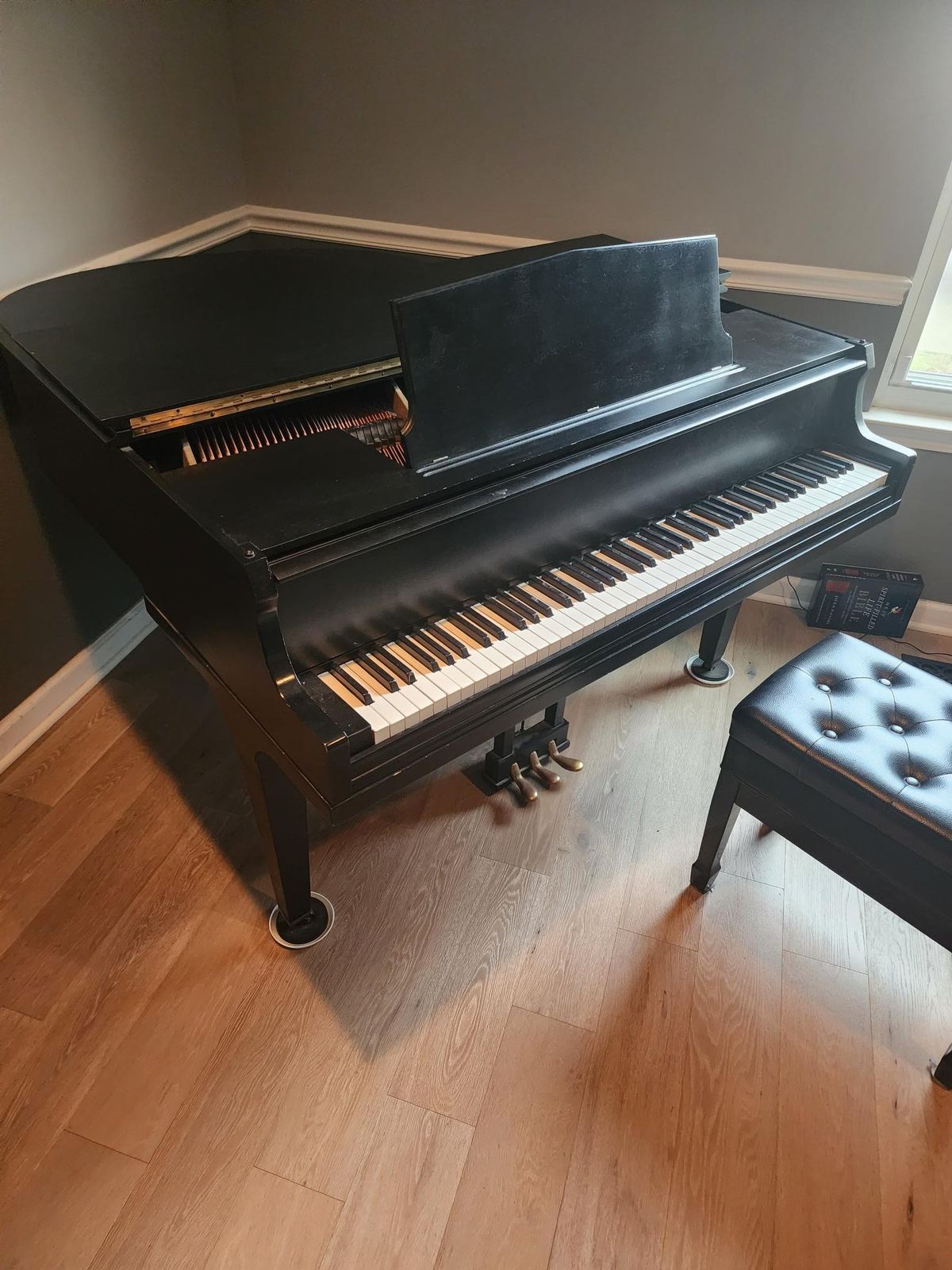 Rebuilt Kingston 4.8 ft baby grand / bench
