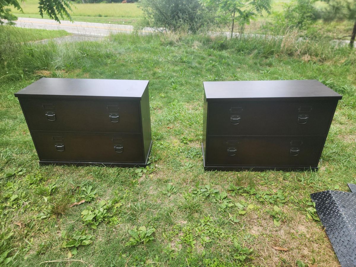 Mocha Brown Lateral Filing Cabinets 1 Pair