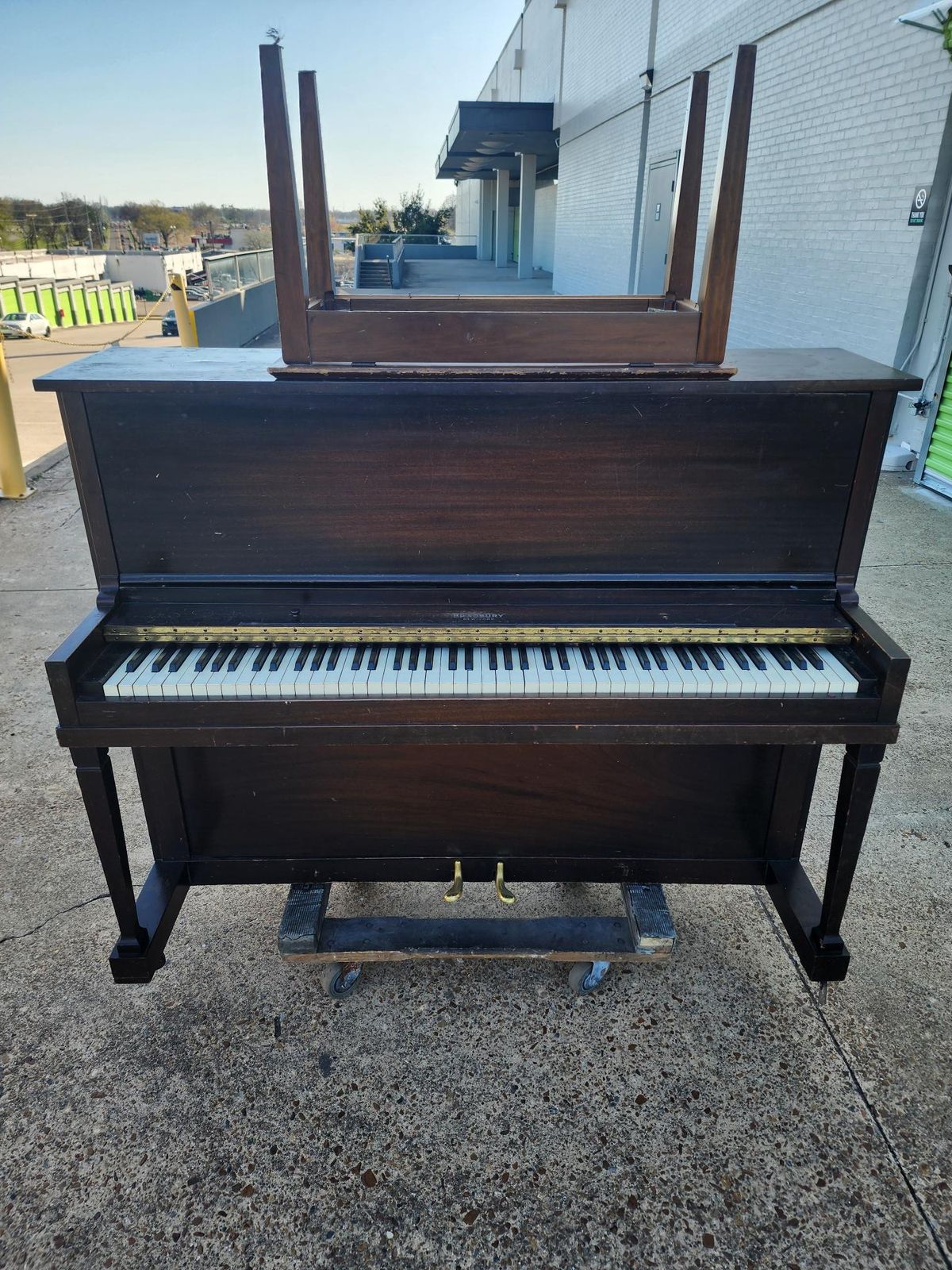 48 inch upright 1930s era. with bench