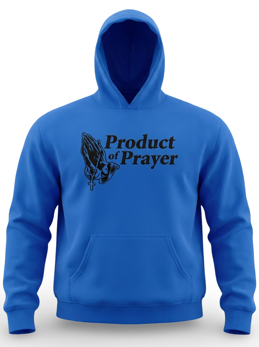 Royal Blue Product Of Prayer Hoodie