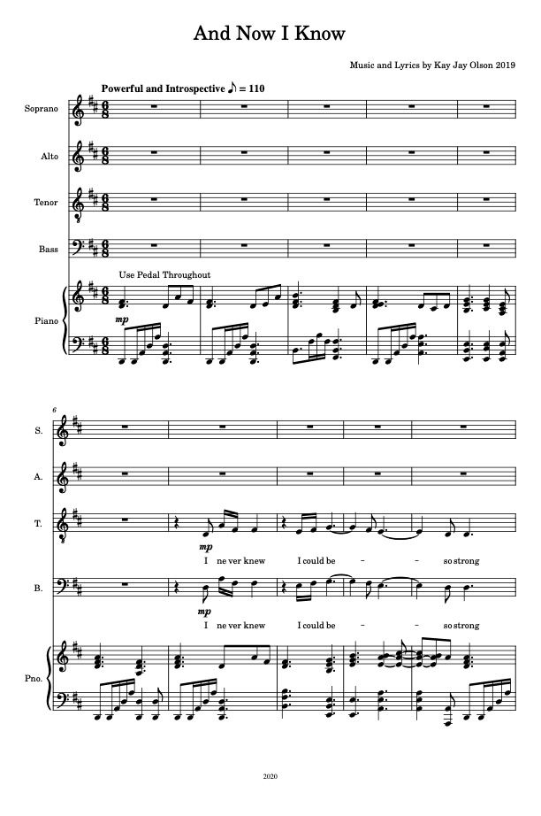 And Now I Know (SATB Divisi With Piano)
