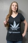Leaf Short Sleeve V-Neck - Forest Green, Black Frost, Heathered Navy