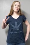 Leaf Short Sleeve V-Neck - Forest Green, Black Frost, Heathered Navy