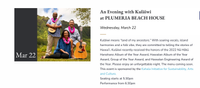 A Hawaiian Night with Kulāiwi - Plumeria beach Cafe 