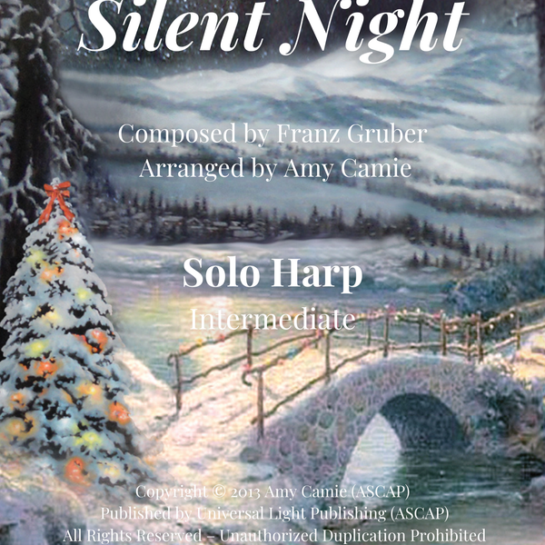 Silent Night - Solo Harp (with lyrics)