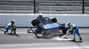 Herta practice crash clean up, turn 2
