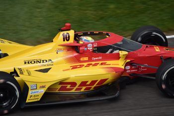 Palou exiting pit lane turn 1
