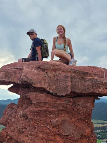 BKH & Tater Tot atop Mushroom Rock. Glenwood Springs, CO
