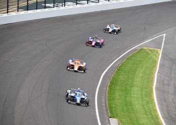 Indy 500 practice day one, turn one.
