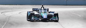 Graham Rahal on the road course at IMS qualifying
