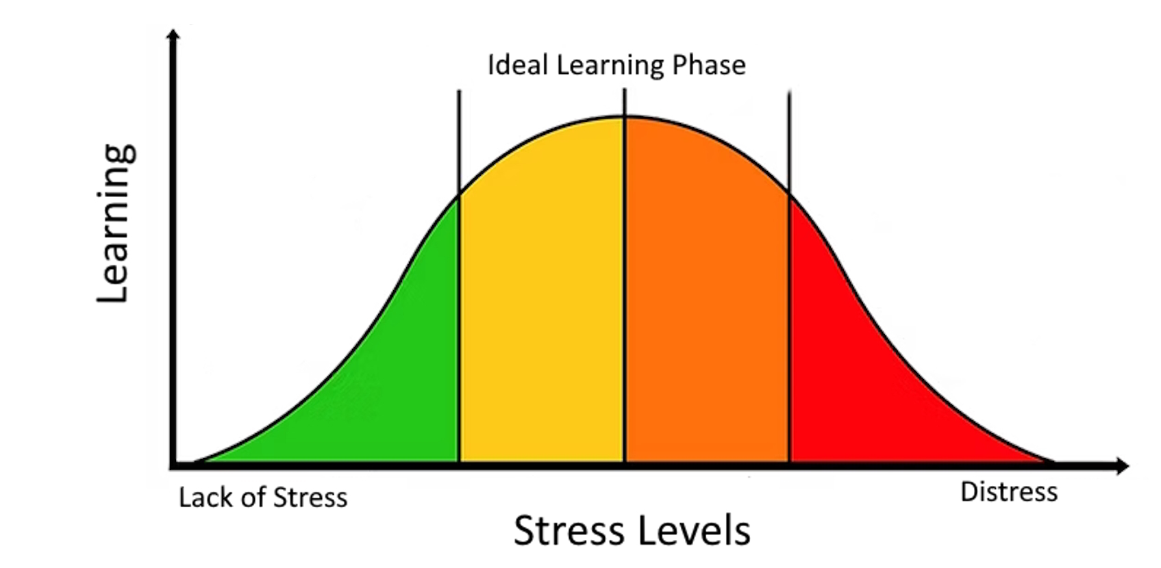 Stress curve and vole of learning according to Sapolsky