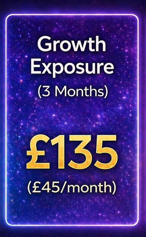 £135 - (3 Months) - 🌱 Growth Exposure Package