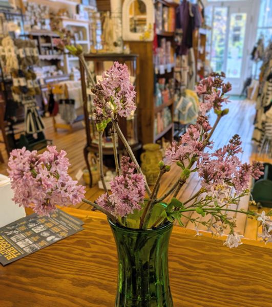 Lilac branches with flowers in a vase